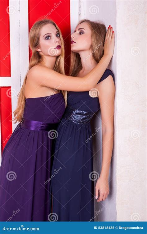 Hot Lesbians Couple In Vintage Interior Stock Image Image Of History