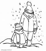 Coloring Pages Weather Winter Printable Seasons sketch template