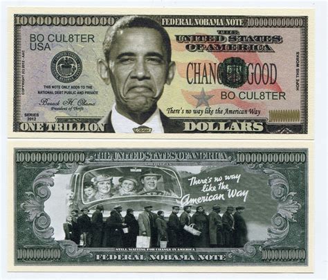 barack obama  trillion dollars color novelty money note united states ebay