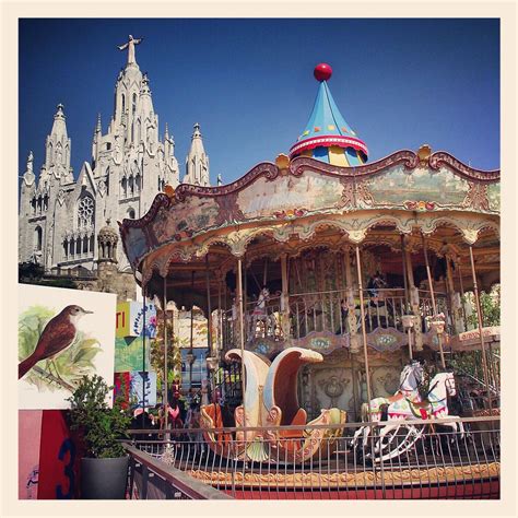 tibidabo amusement park barcelona spain carousel europe travel amusement park barcelona spain