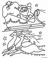 Santa Coloring Christmas Pages 65b7 Five Sleigh Hi Printable Reindeer Sheets Library Clipart Honkingdonkey Popular Cartoon sketch template