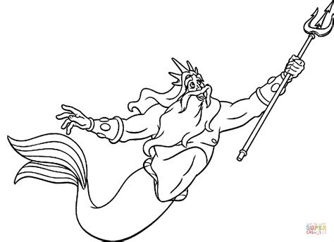 king triton coloring page  printable coloring pages