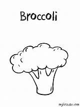 Coloring Broccoli Popular Brocolli sketch template