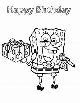 Coloring Pages Spongebob Birthday Happy Clipart Birth Boys Popular Coloringhome Library sketch template