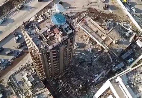 beirut drone video shows explosion damage   dronedj
