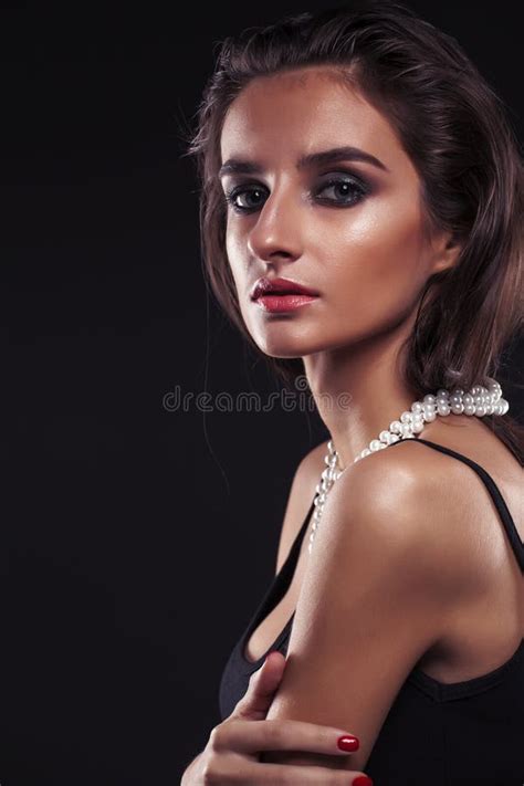 Beauty Young Woman With Jewellery Close Up Luxury Portrait Of Rich