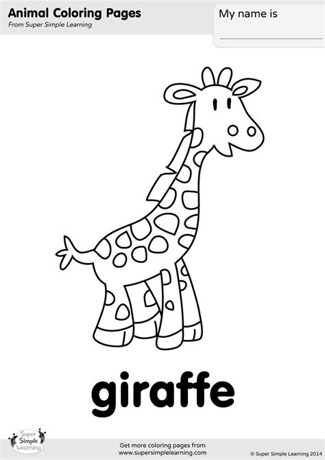 giraffe coloring page super simple