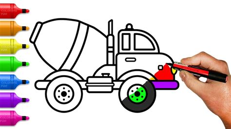 cement mixer truck coloring pages   draw construction truck