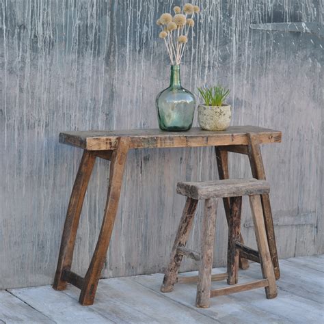 home barn vintage antique rustic console table workbench