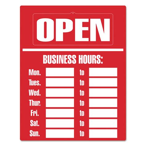 business hours sign kit    red golden isles office equipment