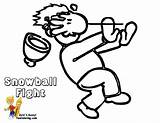 Snowball Drawing Fight Coloring Getdrawings sketch template