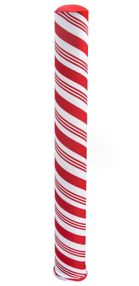candy cane bollard cover festive stretch fit decoration red candy
