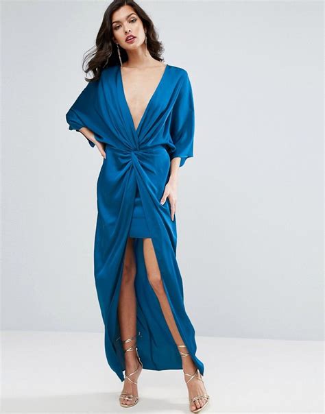 asos kimono twist front maxi dress navy kimono maxi dress maxi dress prom maxi dress navy