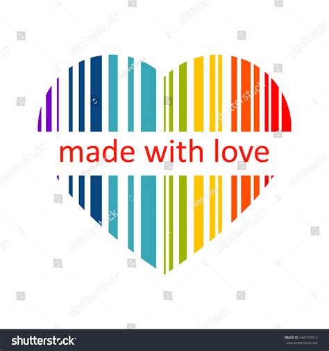 lgbt symbol love rainbow heart barcode stock vector 346179512