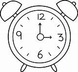 Clock Coloring Alarm Pages Outline sketch template