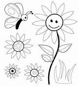 Colorat Copii Planse Floarea Vesela Flori Desene Fluturi Sfatulparintilor Veseli sketch template