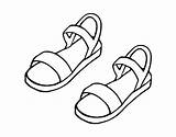 Sandals Coloring Drawing Shoes Draw Colouring Sketch Flops Flip Pages Color Drawings Kids Printable sketch template