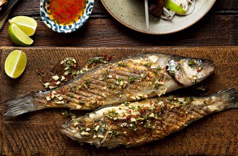 Grilled Sea Bass With Greek Dressing Greek Recipes Goodtoknow