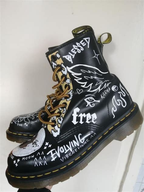 custom painted  martens dr martens personalised    etsy