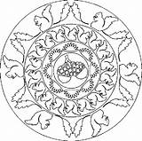 Mandala Intermediate Fox Procoloring Coloringhome sketch template