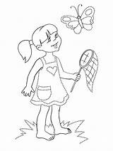 Butterfly After Coloring Girl Chasing Pages sketch template