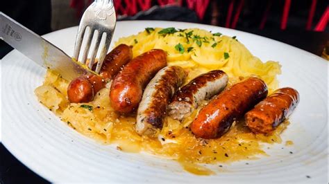 ultimate german food  schnitzel  sausage  munich