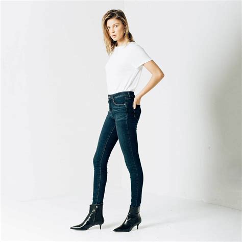 womens high waisted skinny jeans in dark vintage 95 dstld