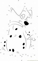 Dalmatian Connect Dots Spotted Dot Dalmatians Worksheet Kids sketch template