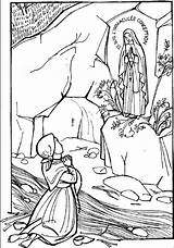 Lourdes Bernadette Apparition Sainte Dame Colorier Maintenantunehistoire Coloriages Vierge Transmettre Parla Celle sketch template