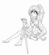 Anime Coloring Pages Elf Girl Warrior Female Drawing Lineart Color Reproductive Getdrawings System Sketch Printable Deviantart Reference Getcolorings Line Template sketch template