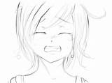 Anime Crying Girl Drawing Sad Depressed Easy Eyes Tears Sketch Draw Drawings Coloring Getdrawings Face Google Color Choose Board Rain sketch template