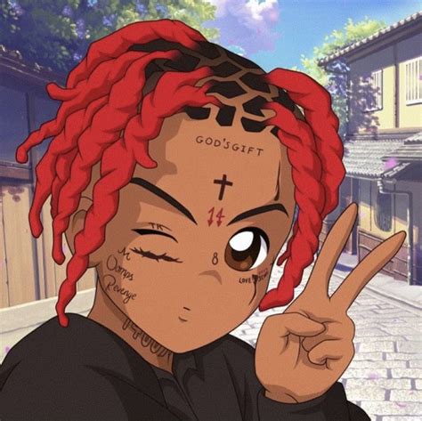 pin   trippie redd   anime rapper girls cartoon art rapper art