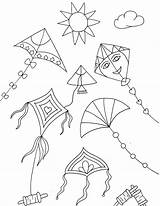 Sankranti Makar Kites Colours Makarsankranti sketch template