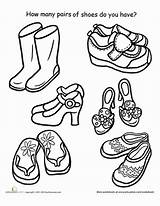 Shoes Coloring Pair Schoenen Drawing Pairs Worksheets Worksheet Kleurplaat Preschool Many Find Shoe Pages Color Printable Thema Education Afbeelding Math sketch template