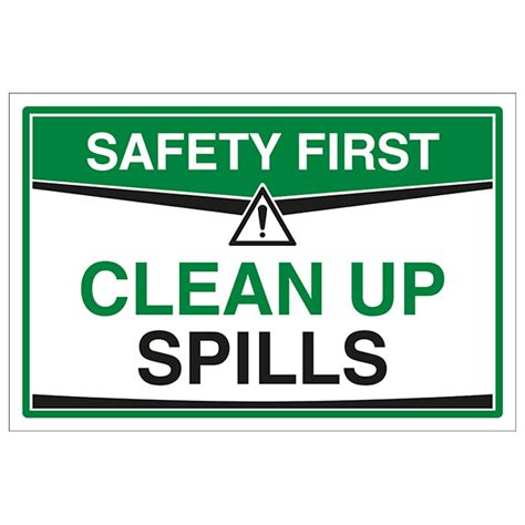 clean  spills safety signs