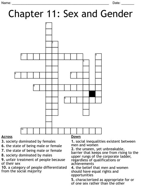 Gender Inequality Crossword Wordmint