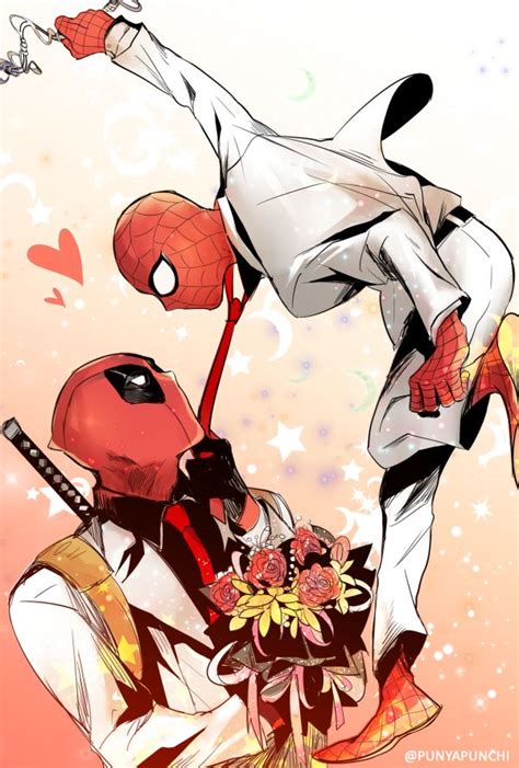 punyapunchi spideypool deadpool and spiderman marvel deadpool