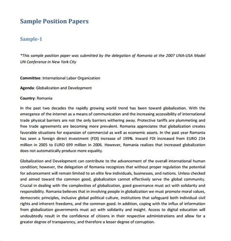position paper  topic  philippines position paper