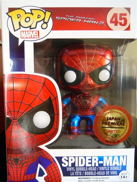 funko japan premiere metallic spider man pop vinyl surfaces marvel