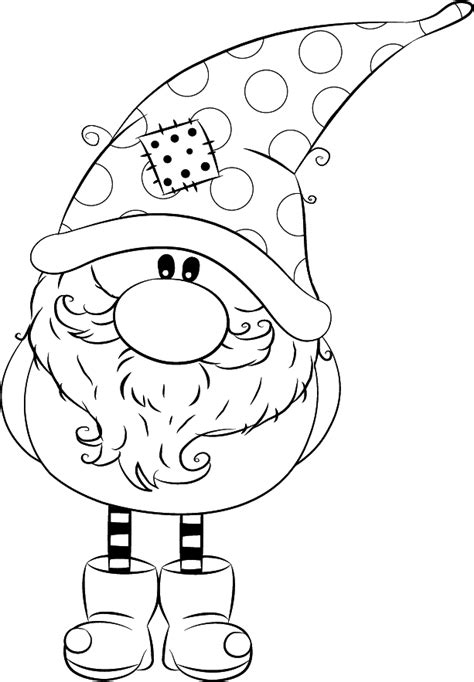 cute gnome coloring pages printable coloring pages