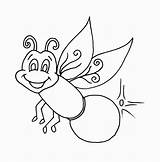 Lightning Bug Bugs Drawing Coloring Getdrawings sketch template