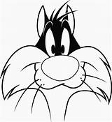 Sylvester Cat Talking Coloring sketch template