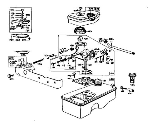 carburetor  fuel tank assembly diagram parts list  model  briggs