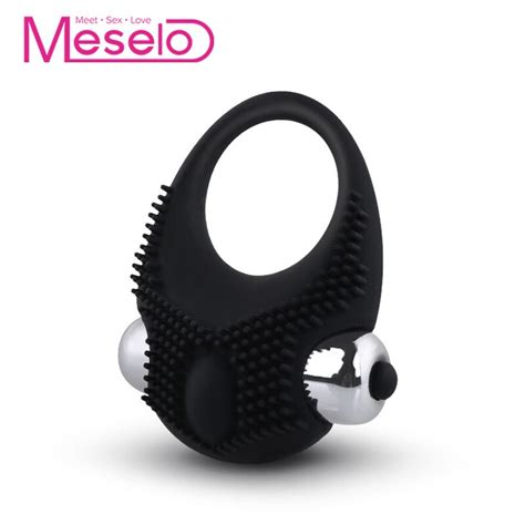 Meselo Powerful Vibrating Cockring Sex Toys For Men New Silicone Thorns