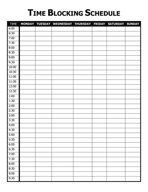 ftu schedule template     www      http