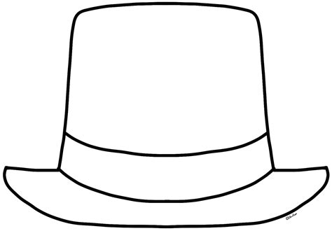 top hat clipart black  white clipart
