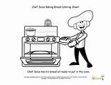 Coloring Chef Bread Pages Baking Oven Solus Sheet Sheets Cooking Nutrition Kids Printables Education Food Girl Box Fresh Printable Children sketch template