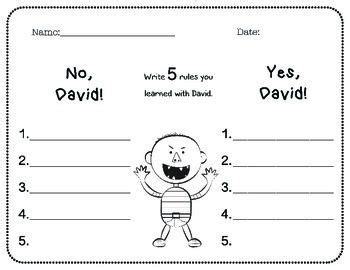 david activities  david   kindergarten david shannon