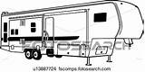 Camper Rv Wheel 5th Clipart Fifth Camping Motorhome Clip Coloring Travel Truck Car Trailer Vector Pages Drawings Recreational Vehicle Graphics sketch template