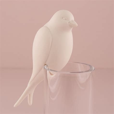 perching white ceramic bird print canada store